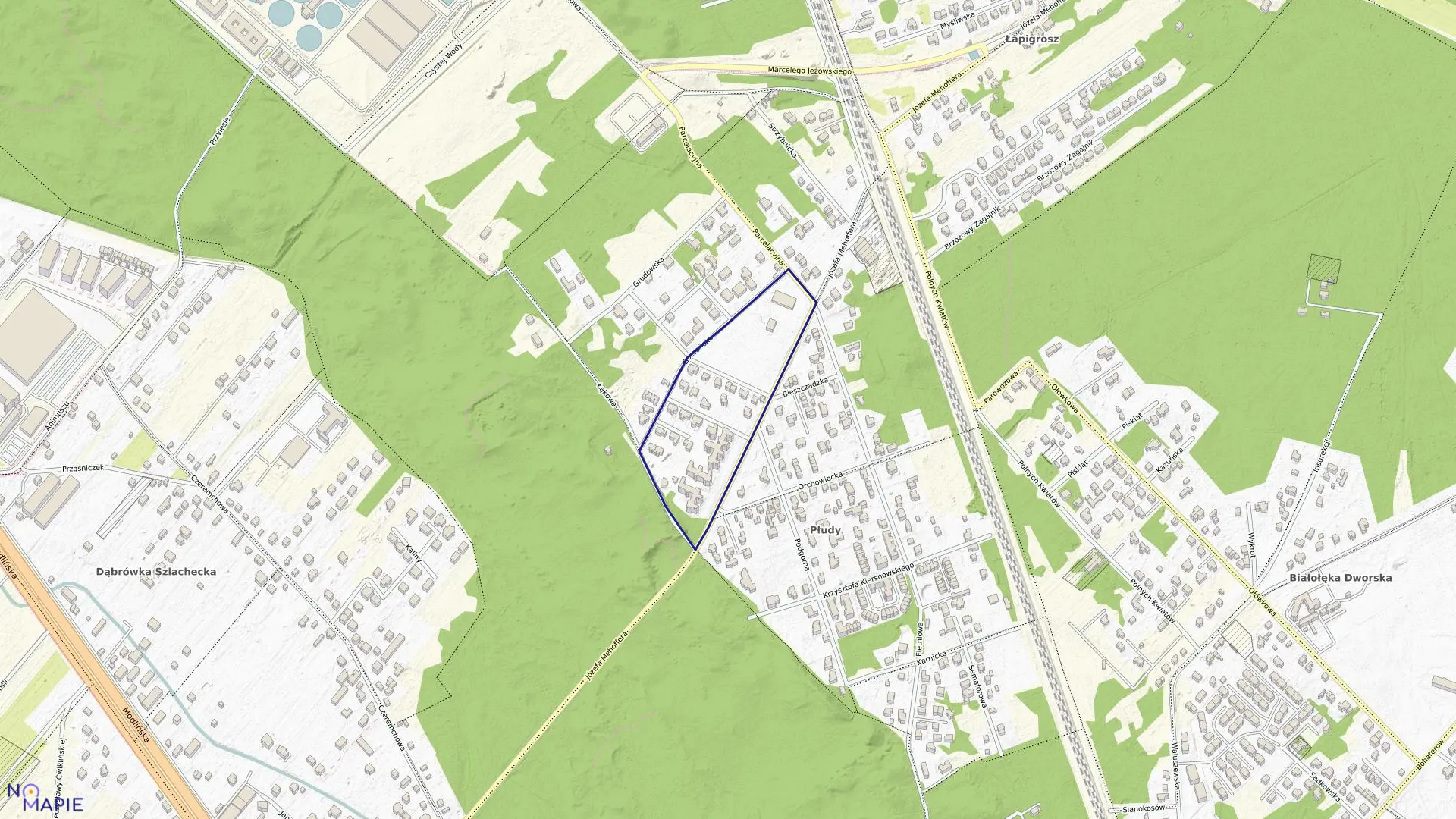 Mapa obrębu 4-02-18 w mieście Warszawa