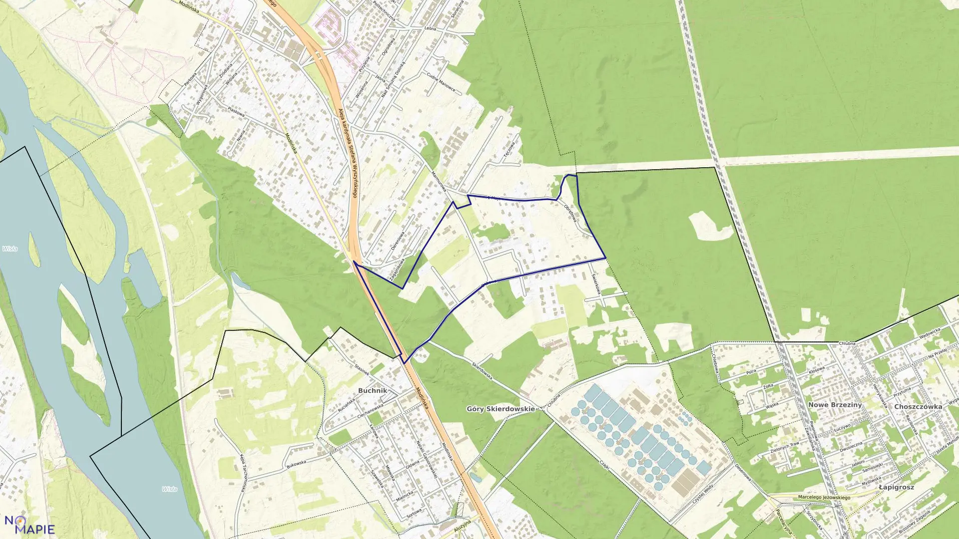 Mapa obrębu 4-02-24 w mieście Warszawa