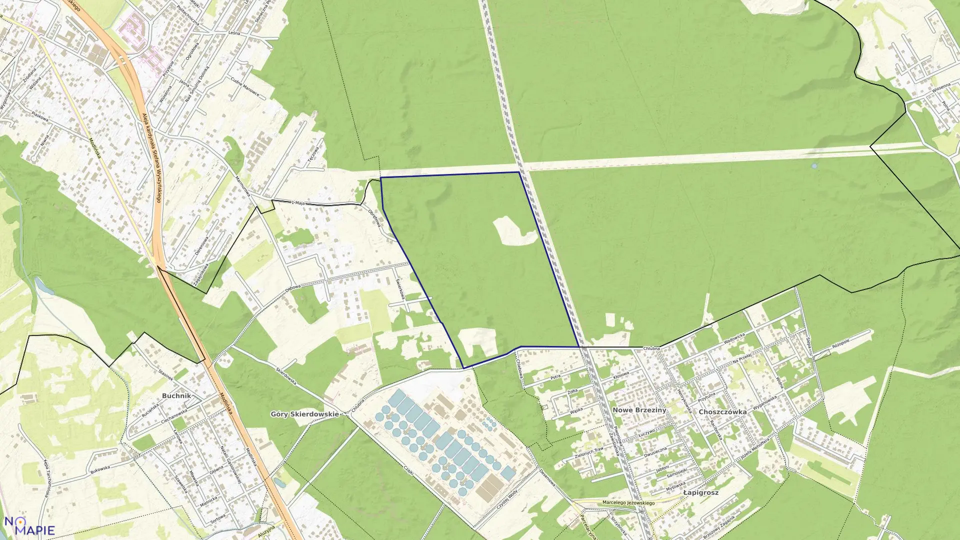 Mapa obrębu 4-02-25 w mieście Warszawa