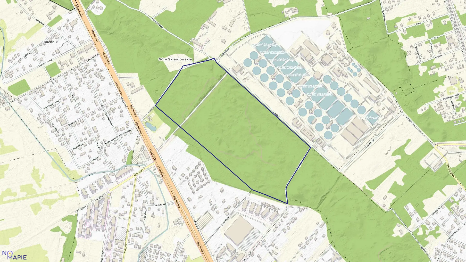 Mapa obrębu 4-02-27 w mieście Warszawa