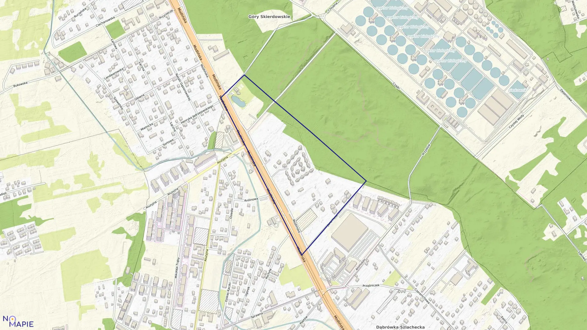 Mapa obrębu 4-02-28 w mieście Warszawa