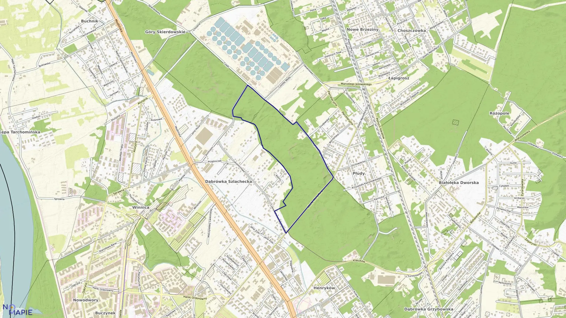 Mapa obrębu 4-02-33 w mieście Warszawa