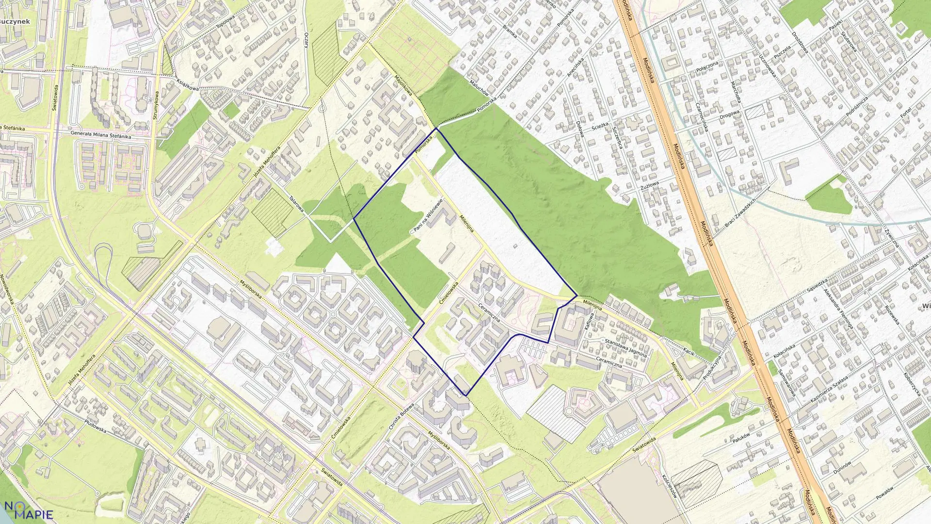 Mapa obrębu 4-03-02 w mieście Warszawa