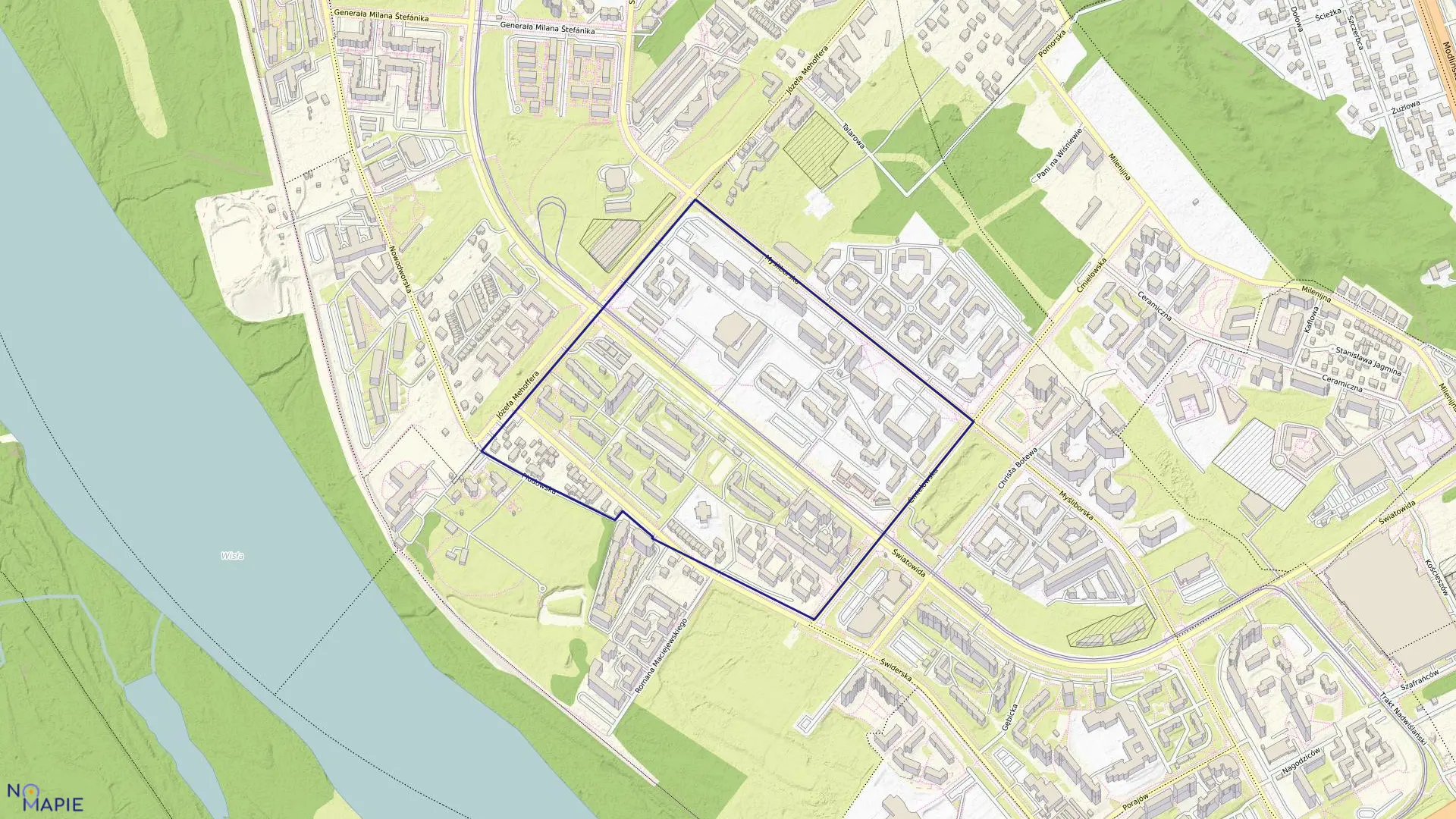 Mapa obrębu 4-03-04 w mieście Warszawa