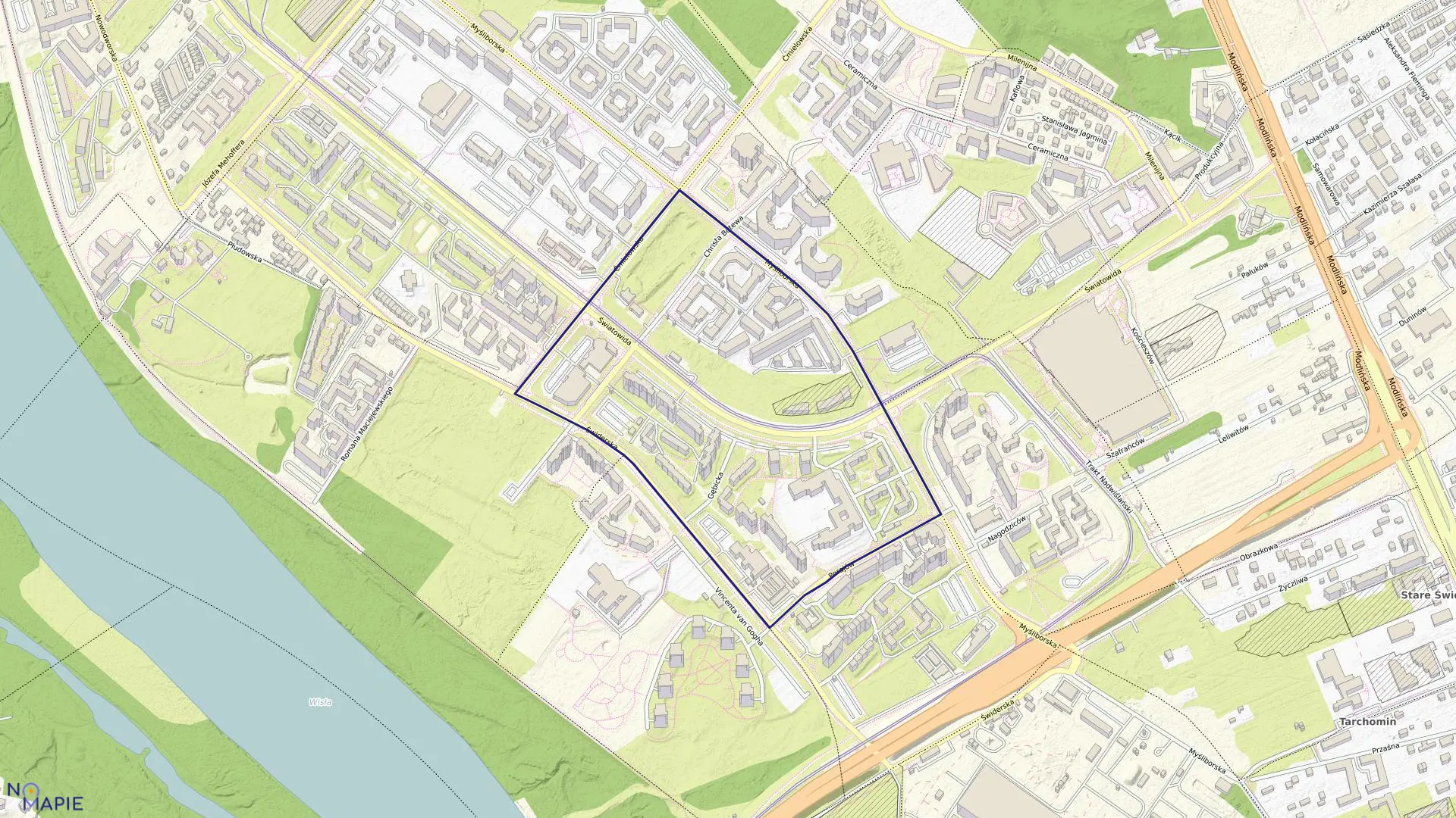 Mapa obrębu 4-03-05 w mieście Warszawa