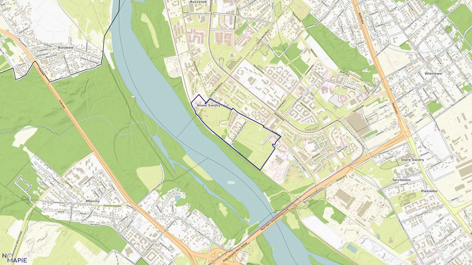 Mapa obrębu 4-03-07 w mieście Warszawa