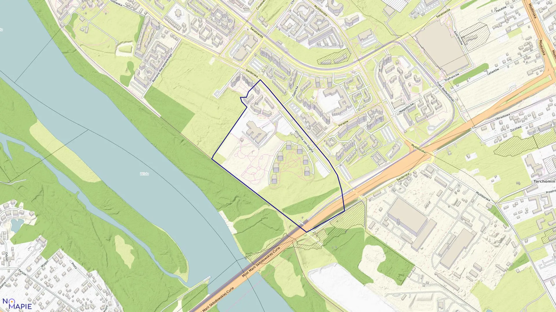 Mapa obrębu 4-03-08 w mieście Warszawa