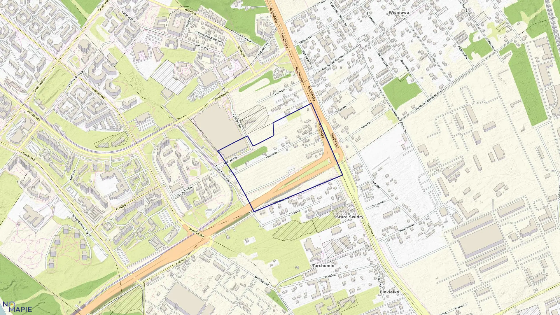 Mapa obrębu 4-03-10 w mieście Warszawa