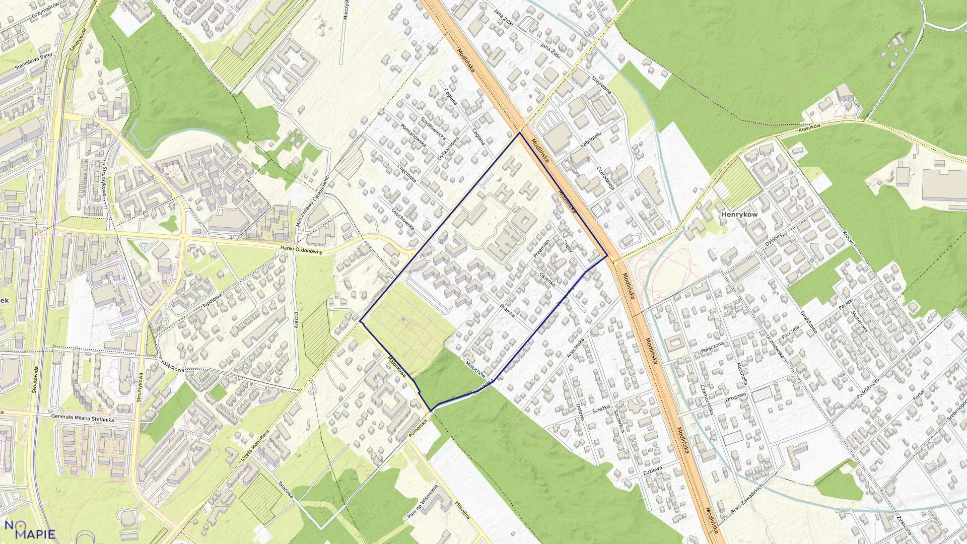 Mapa obrębu 4-03-19 w mieście Warszawa