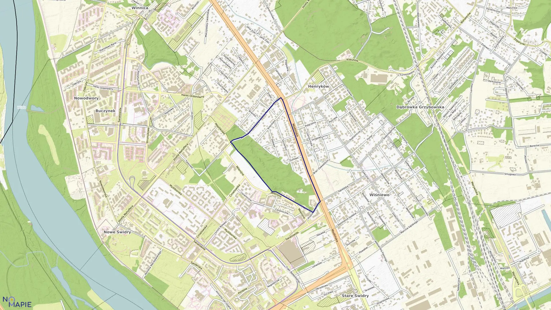 Mapa obrębu 4-03-20 w mieście Warszawa