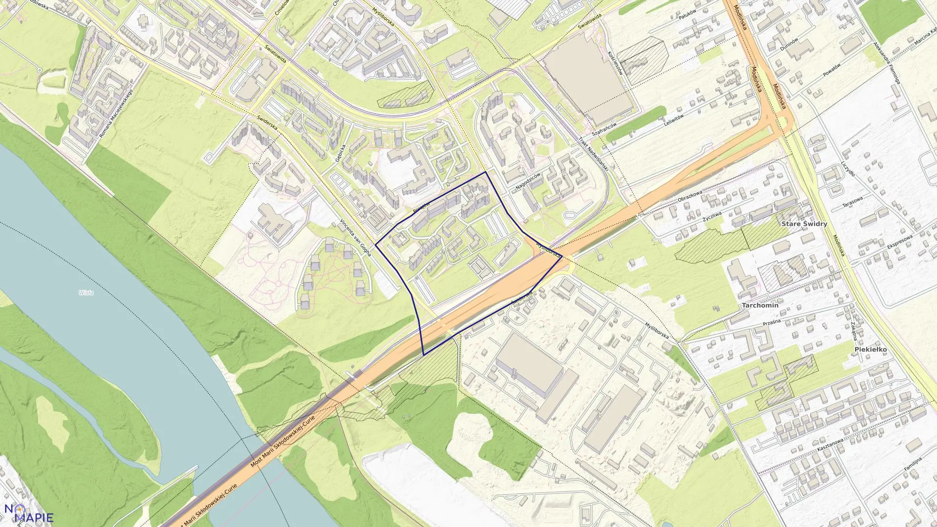 Mapa obrębu 4-03-23 w mieście Warszawa