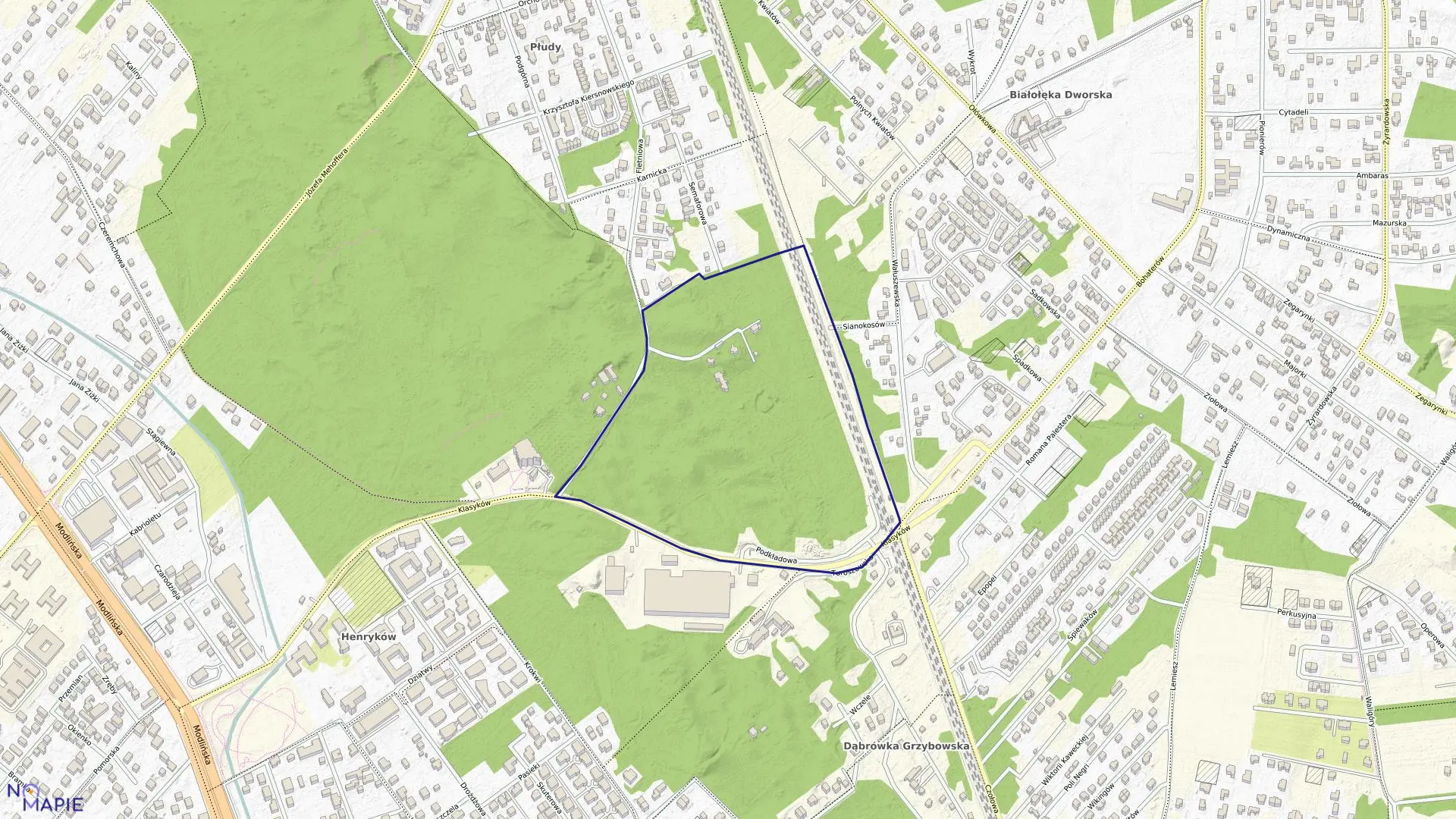 Mapa obrębu 4-04-07 w mieście Warszawa