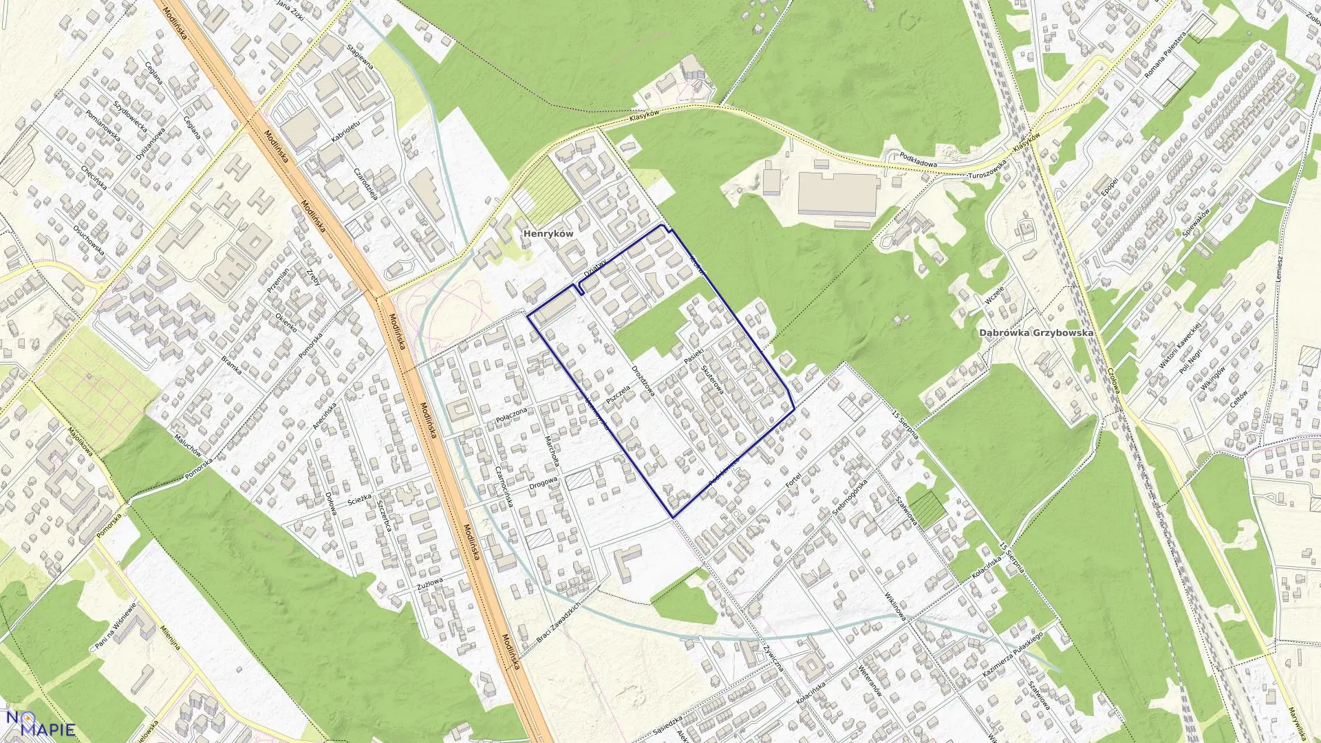 Mapa obrębu 4-04-10 w mieście Warszawa