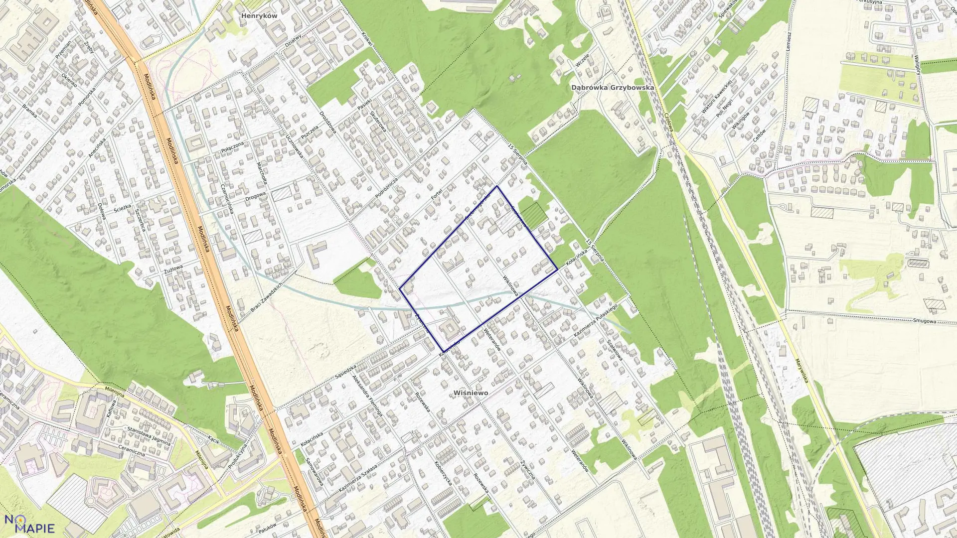 Mapa obrębu 4-04-14 w mieście Warszawa