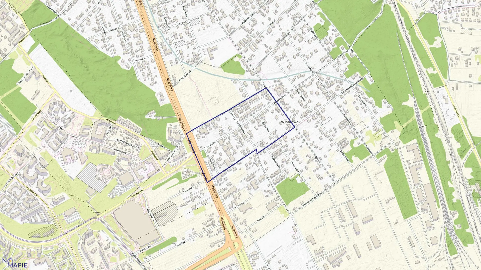 Mapa obrębu 4-04-16 w mieście Warszawa