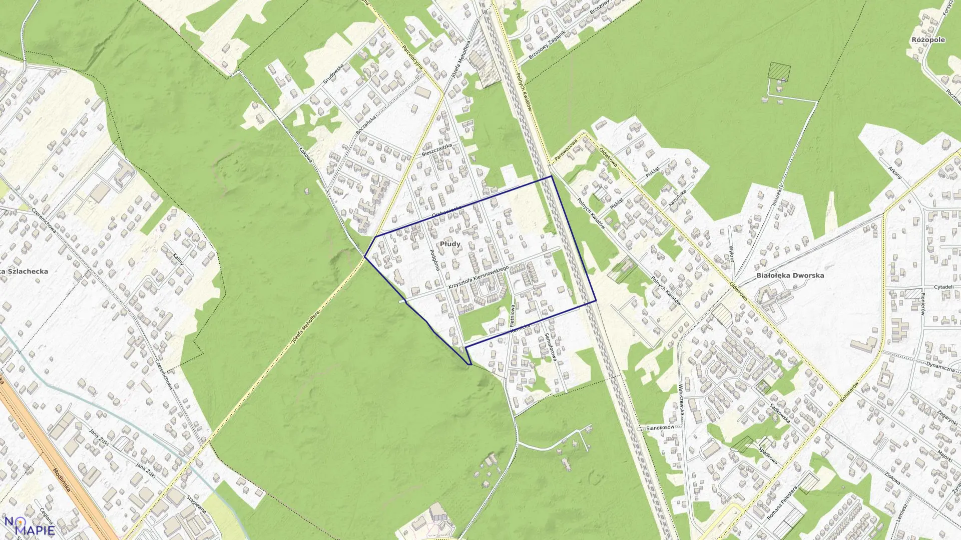 Mapa obrębu 4-04-22 w mieście Warszawa