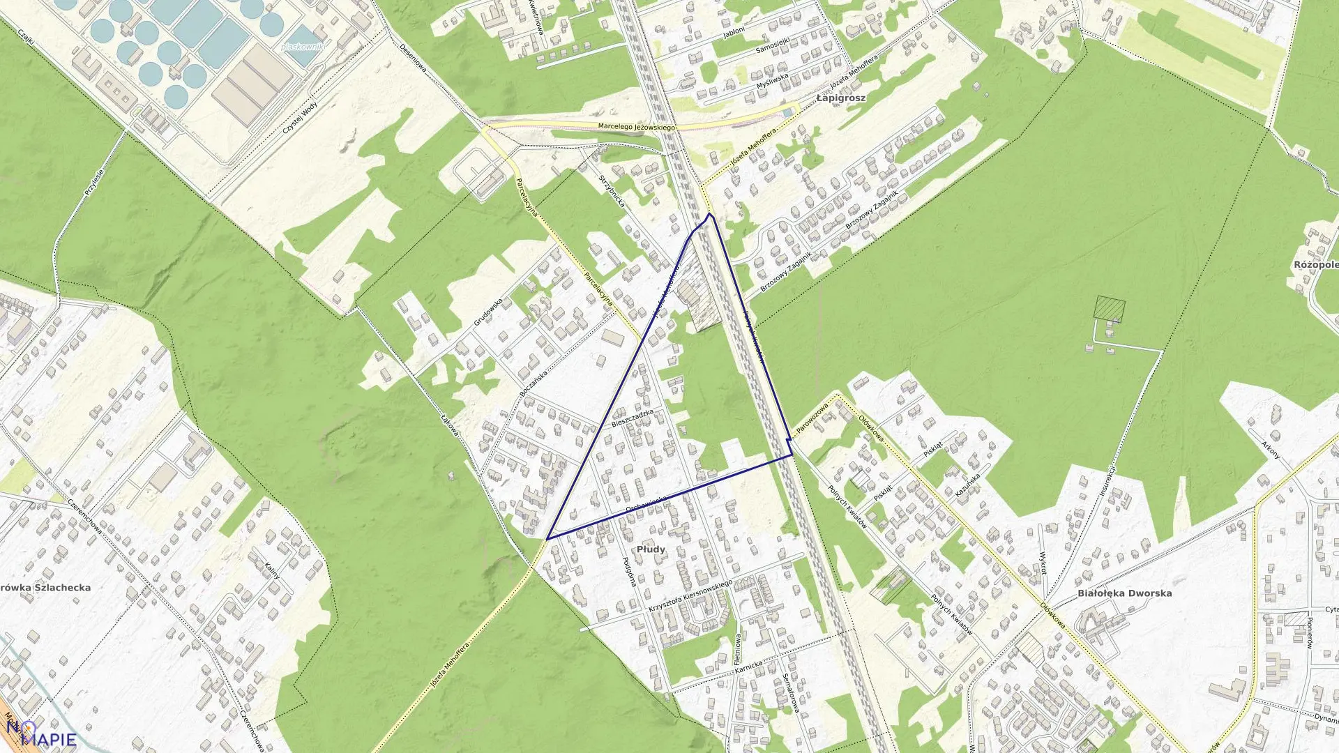 Mapa obrębu 4-04-24 w mieście Warszawa