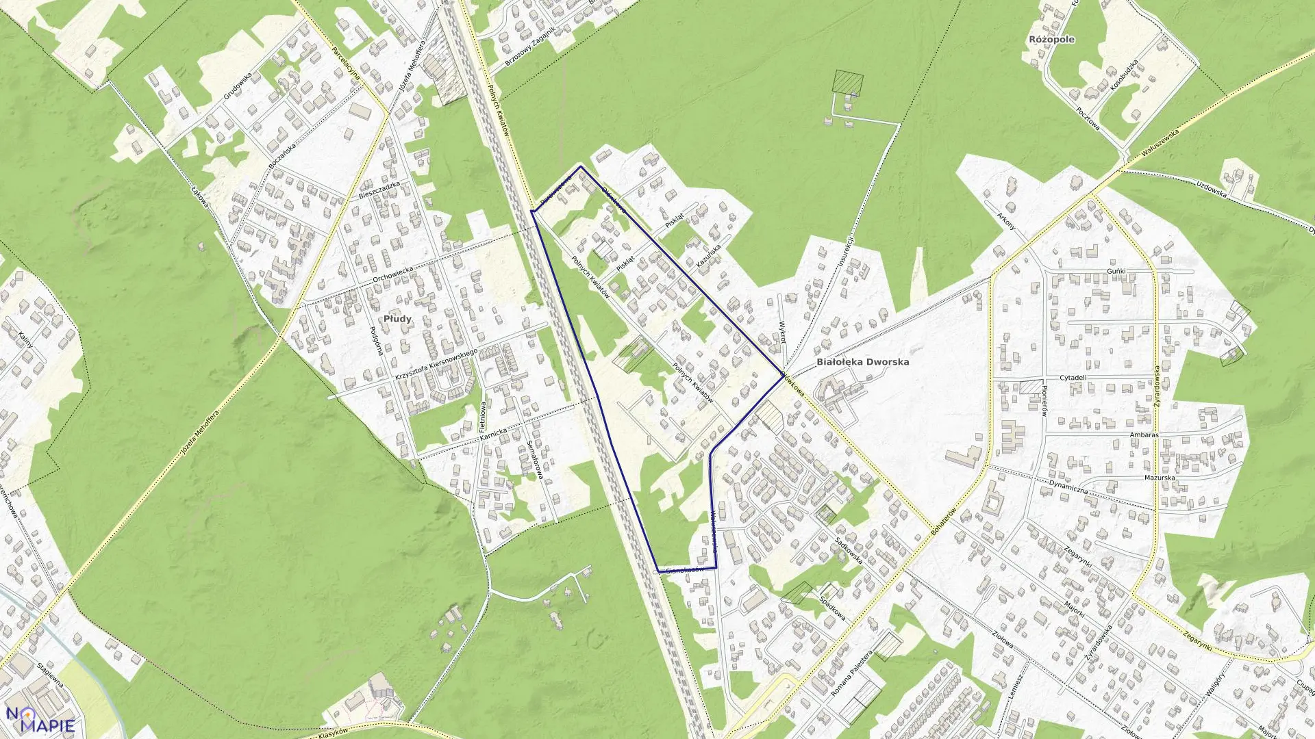 Mapa obrębu 4-05-02 w mieście Warszawa