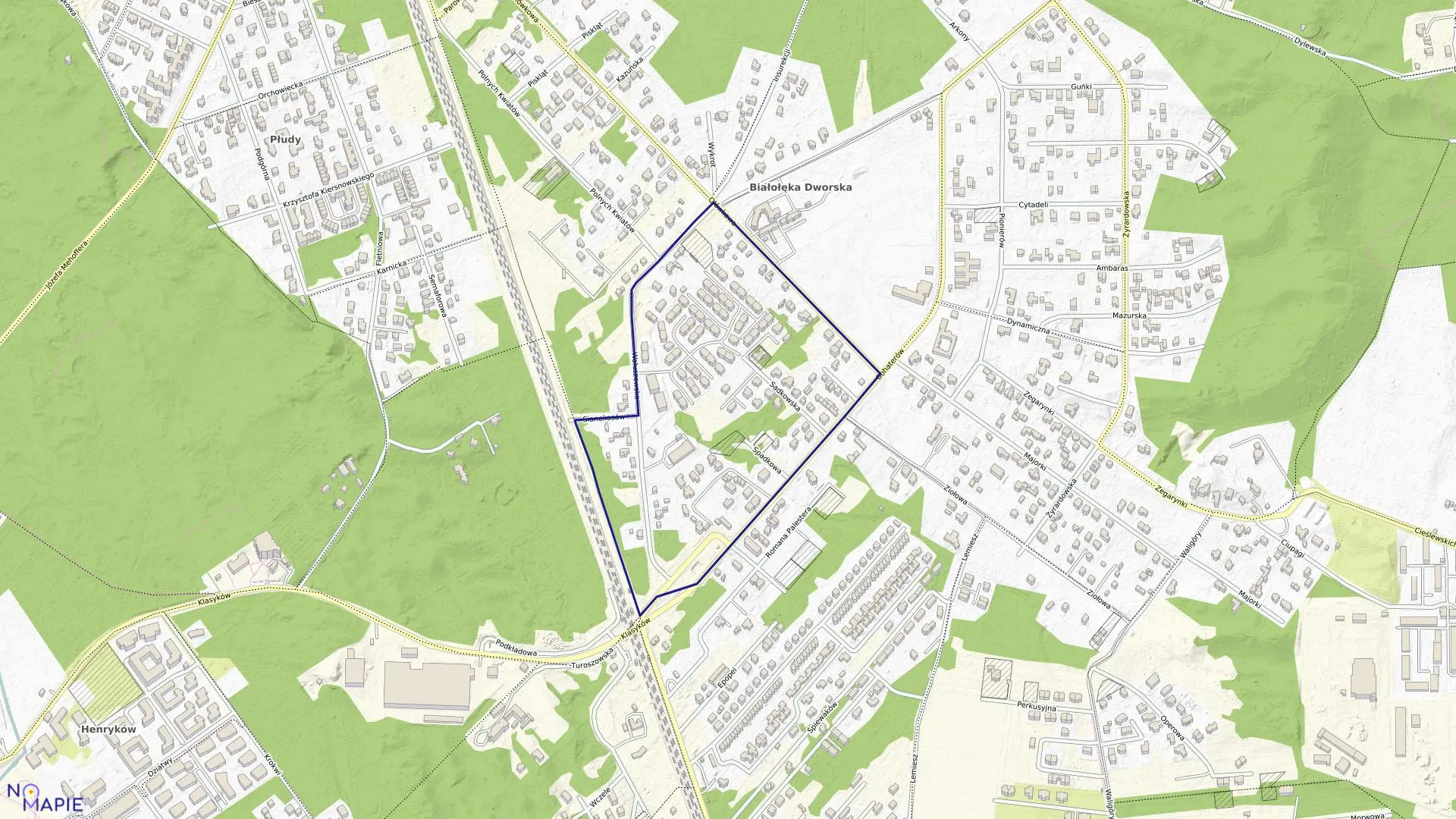 Mapa obrębu 4-05-03 w mieście Warszawa