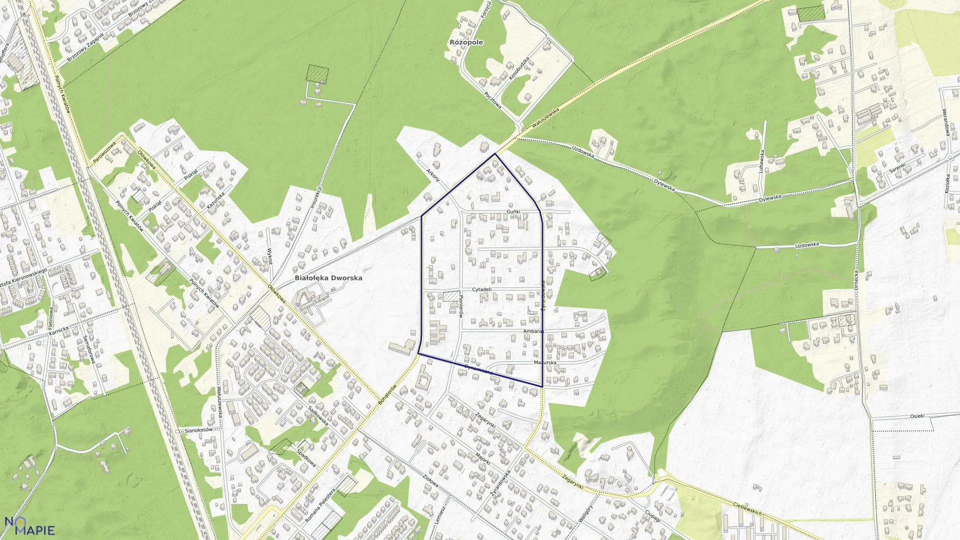 Mapa obrębu 4-05-05 w mieście Warszawa