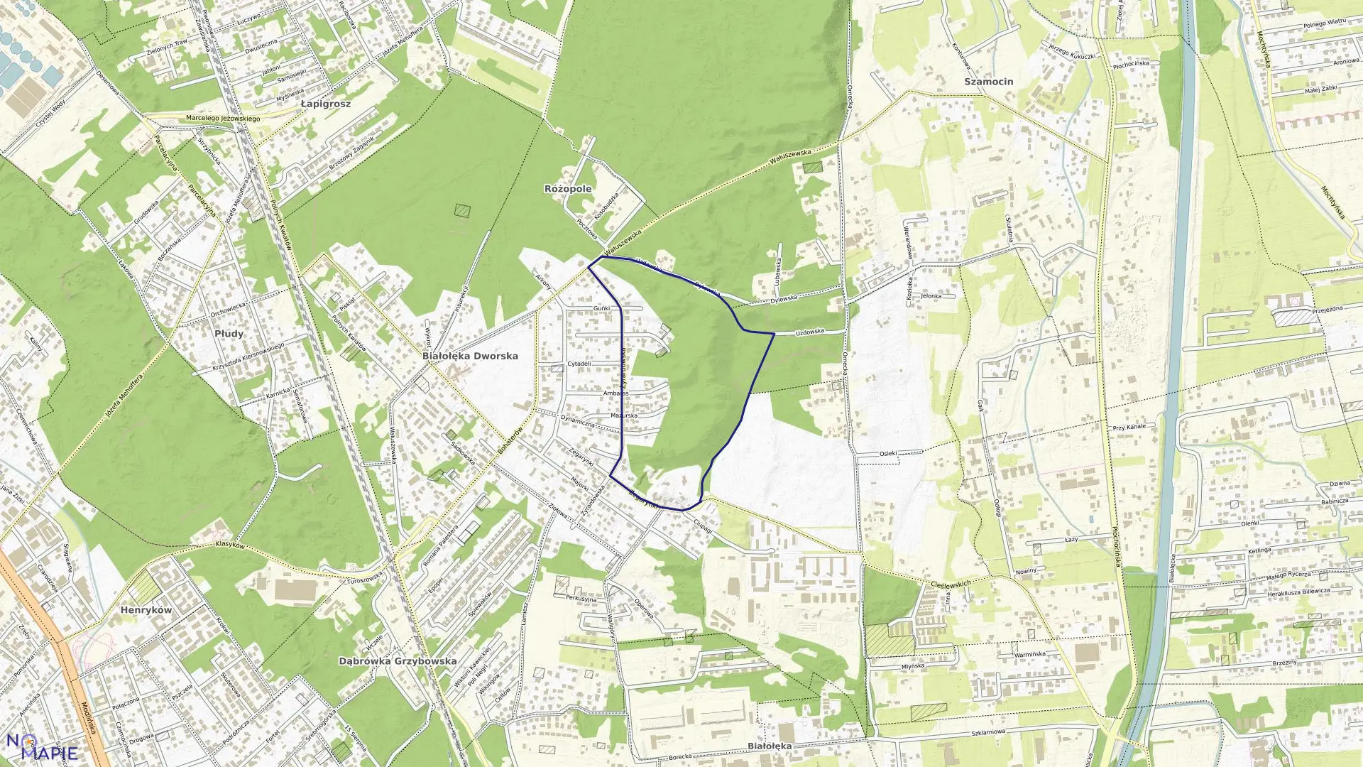 Mapa obrębu 4-05-06 w mieście Warszawa