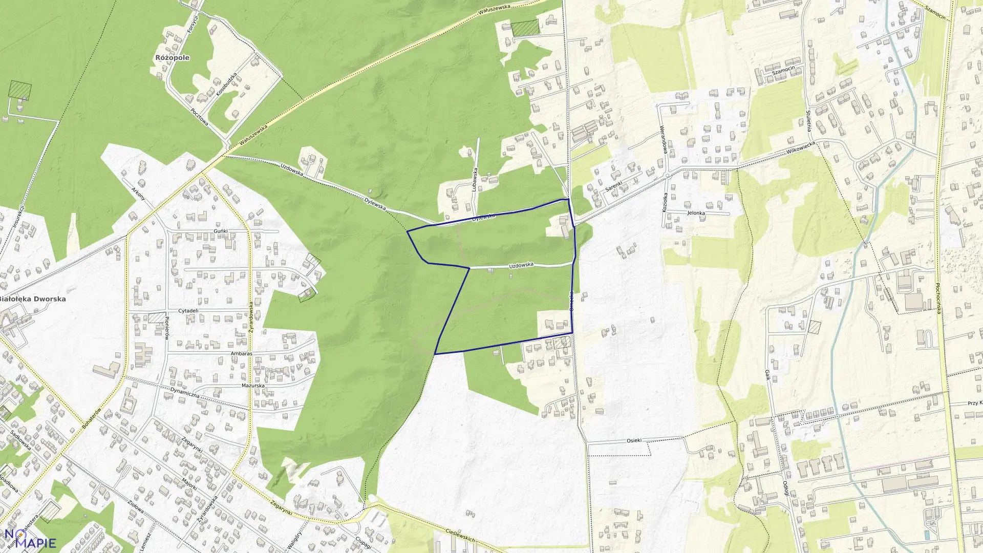 Mapa obrębu 4-05-07 w mieście Warszawa