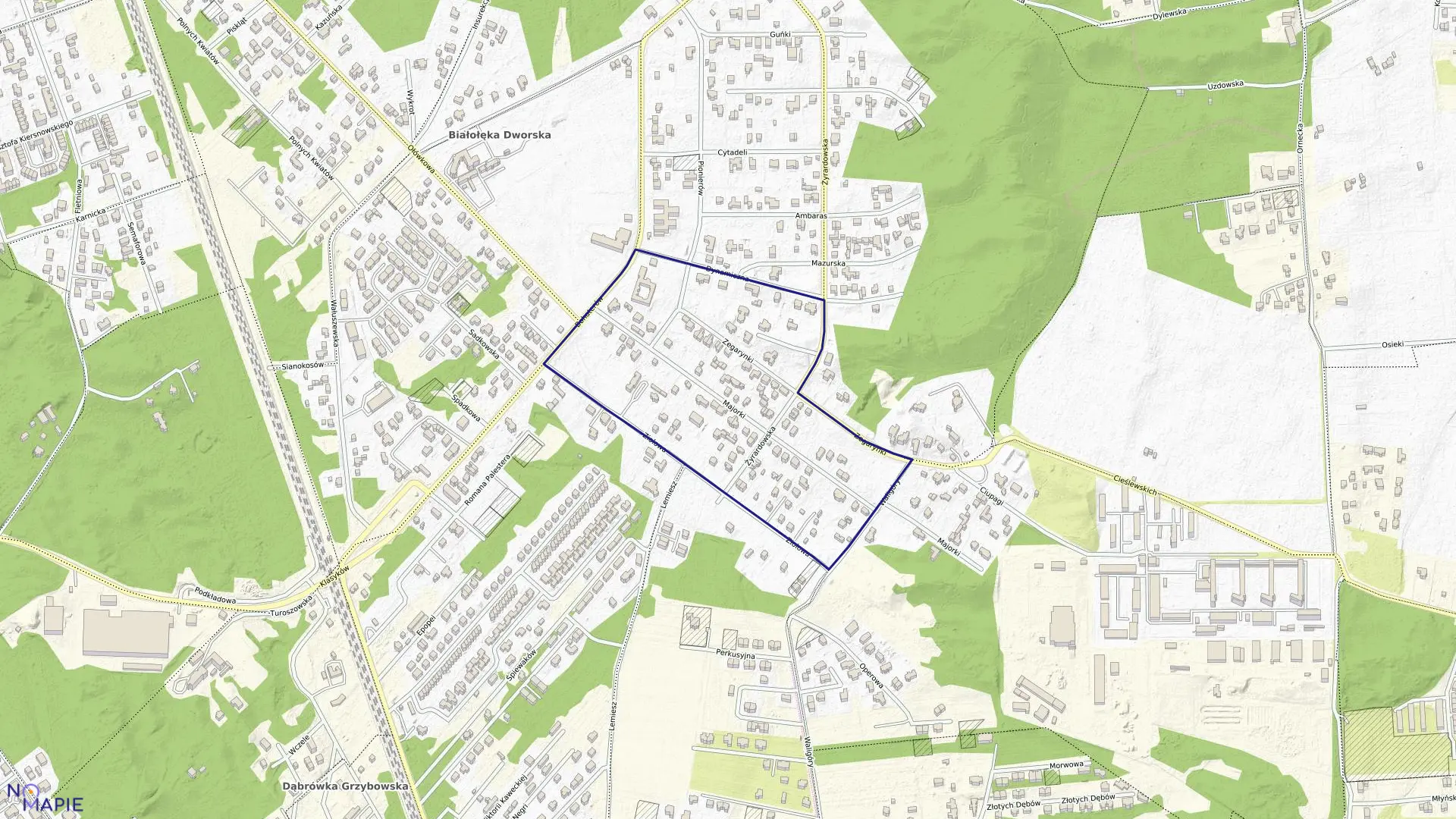 Mapa obrębu 4-05-10 w mieście Warszawa