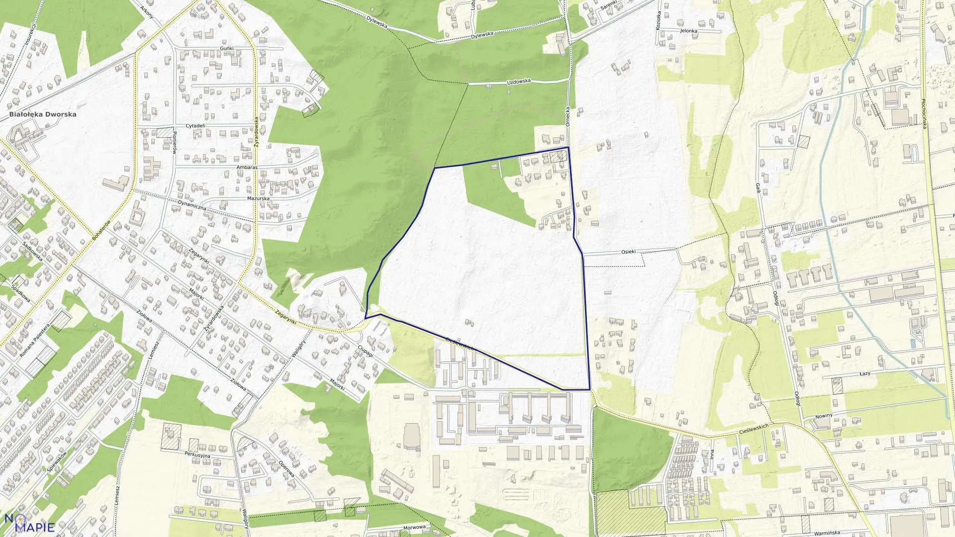 Mapa obrębu 4-05-12 w mieście Warszawa