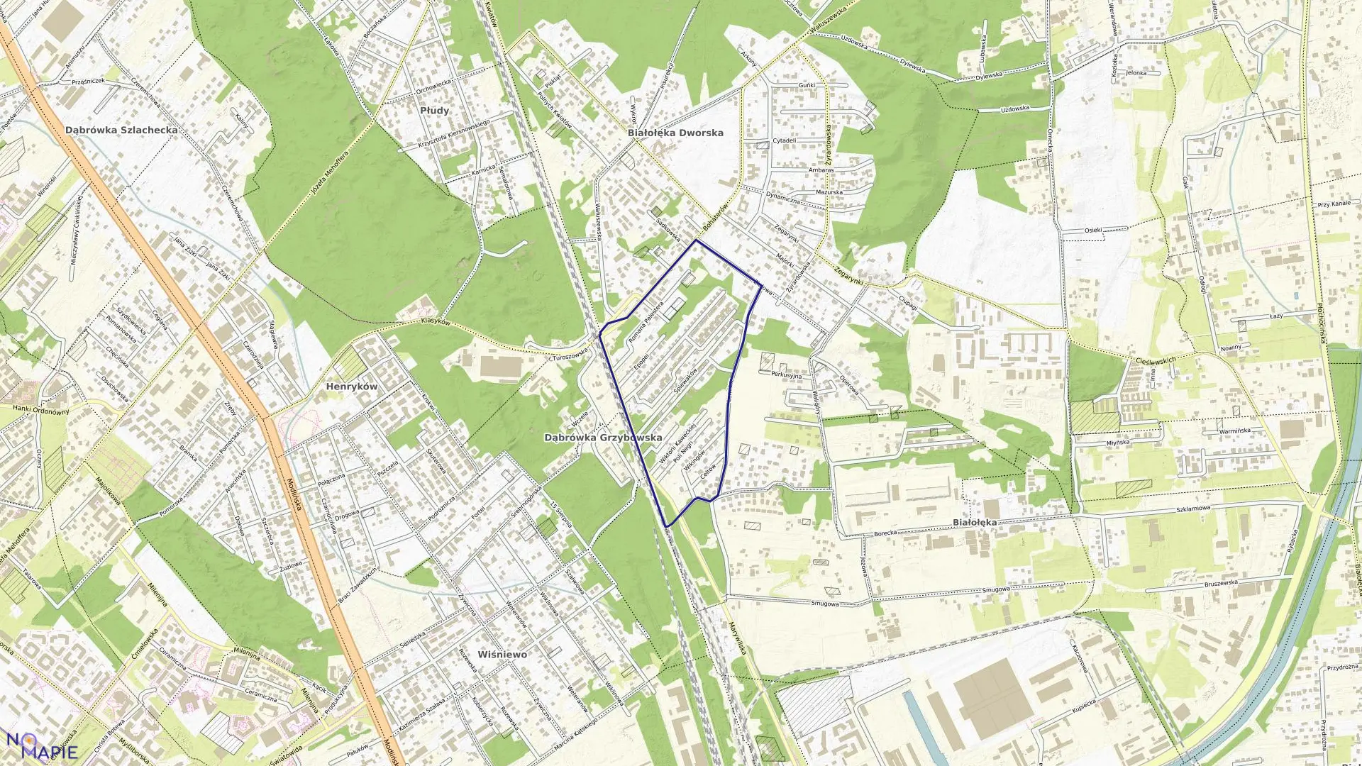 Mapa obrębu 4-05-15 w mieście Warszawa