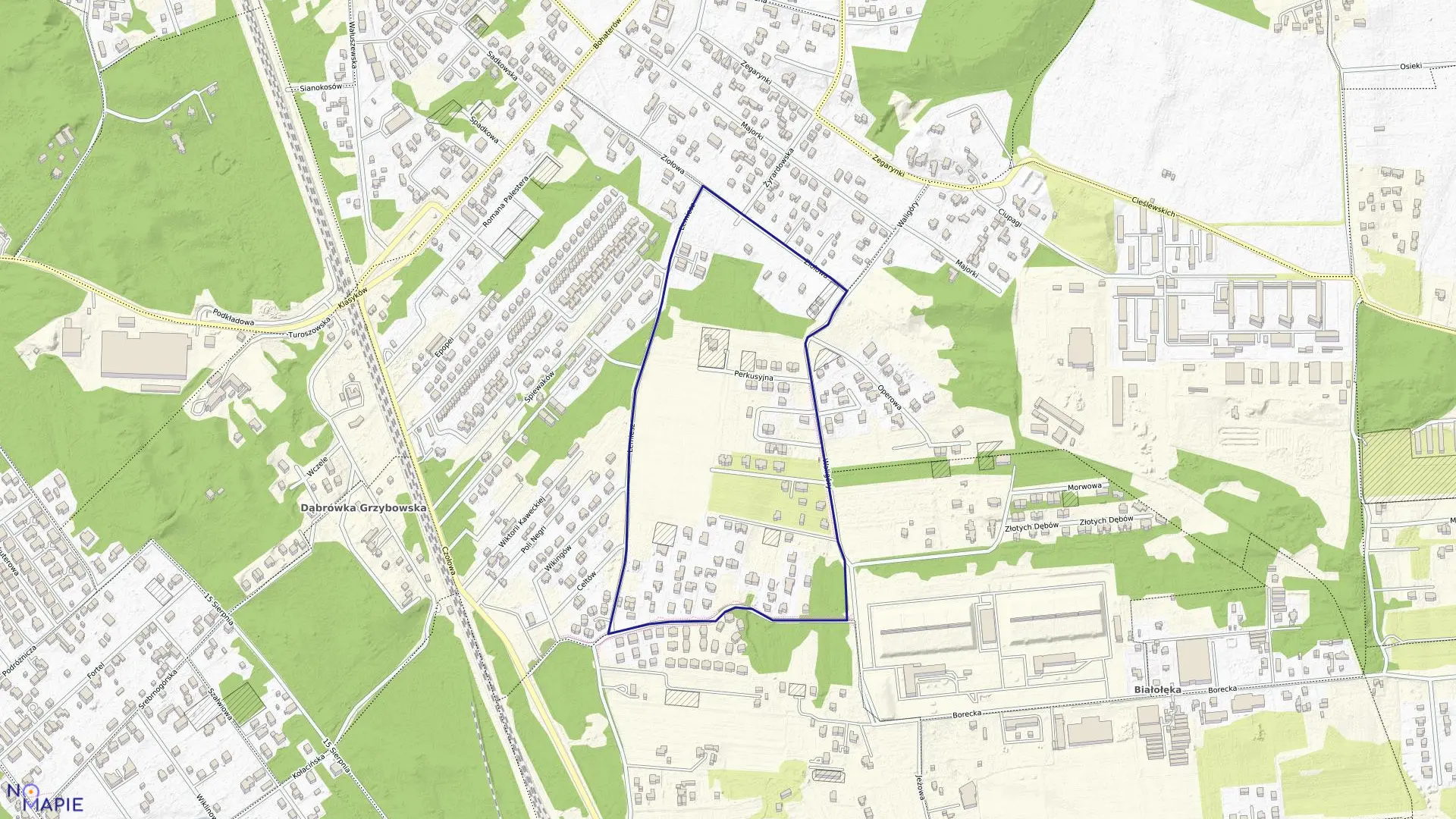 Mapa obrębu 4-05-16 w mieście Warszawa