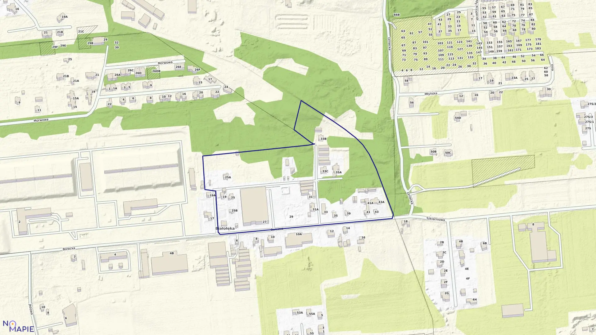 Mapa obrębu 4-05-18 w mieście Warszawa