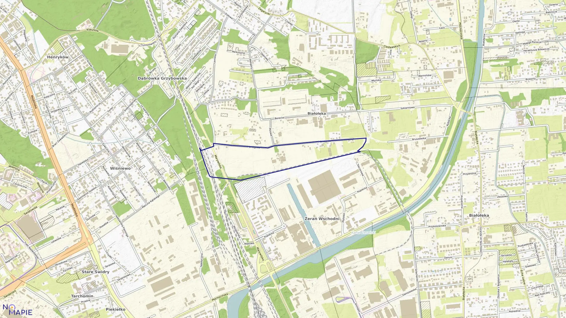 Mapa obrębu 4-05-24 w mieście Warszawa