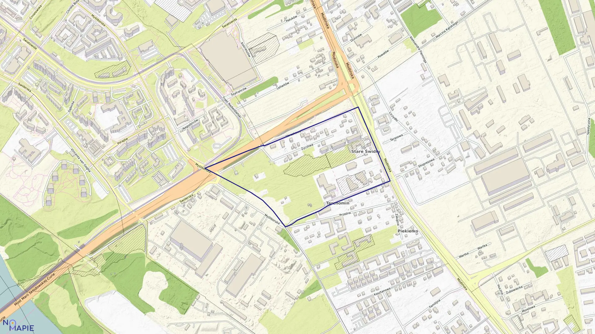 Mapa obrębu 4-06-27 w mieście Warszawa