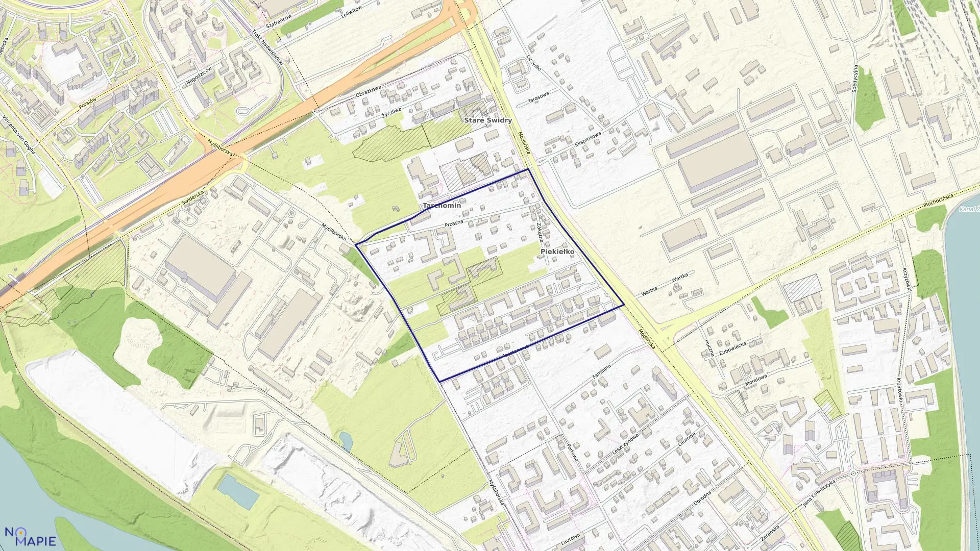 Mapa obrębu 4-06-30 w mieście Warszawa