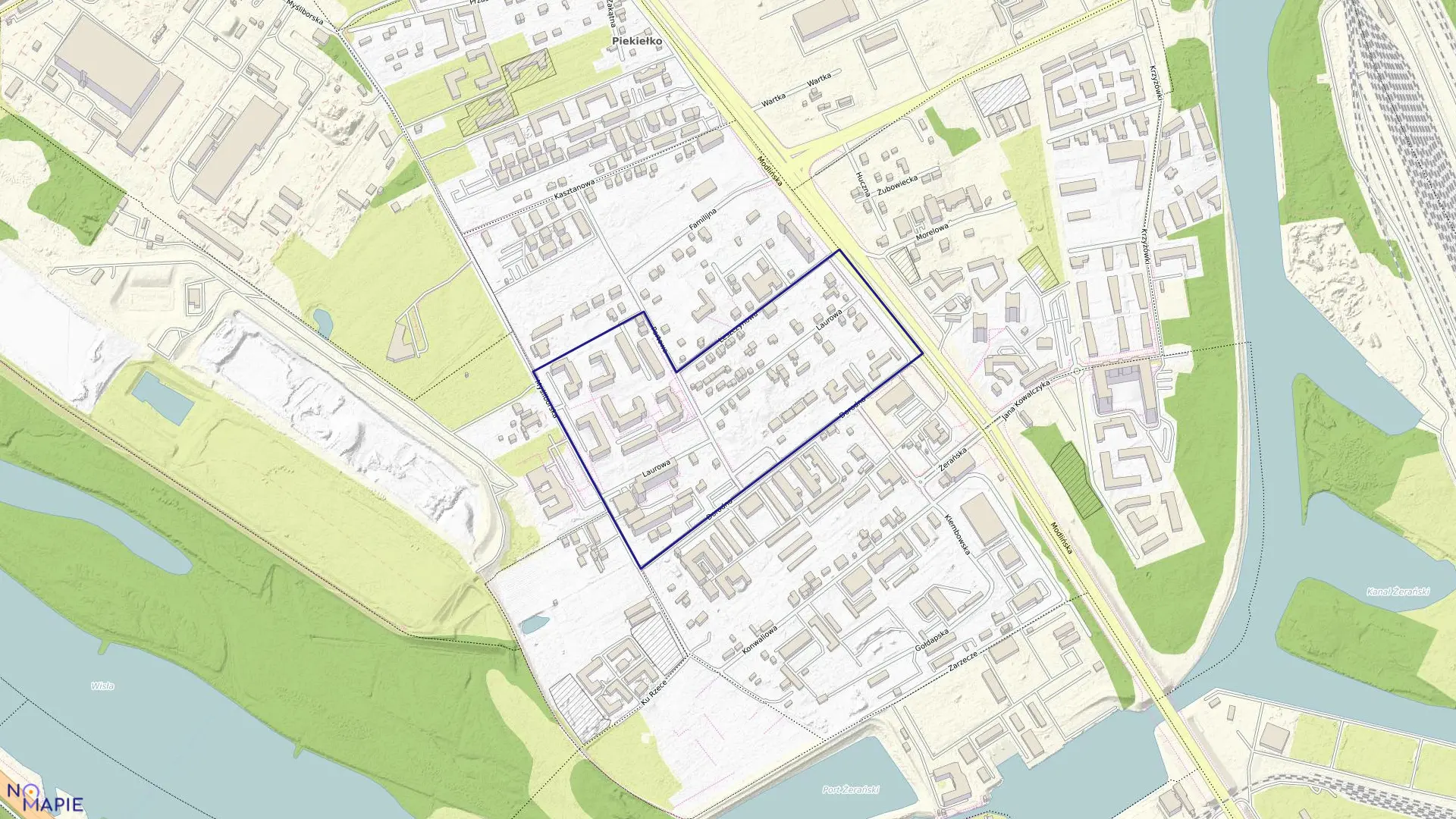 Mapa obrębu 4-06-33 w mieście Warszawa