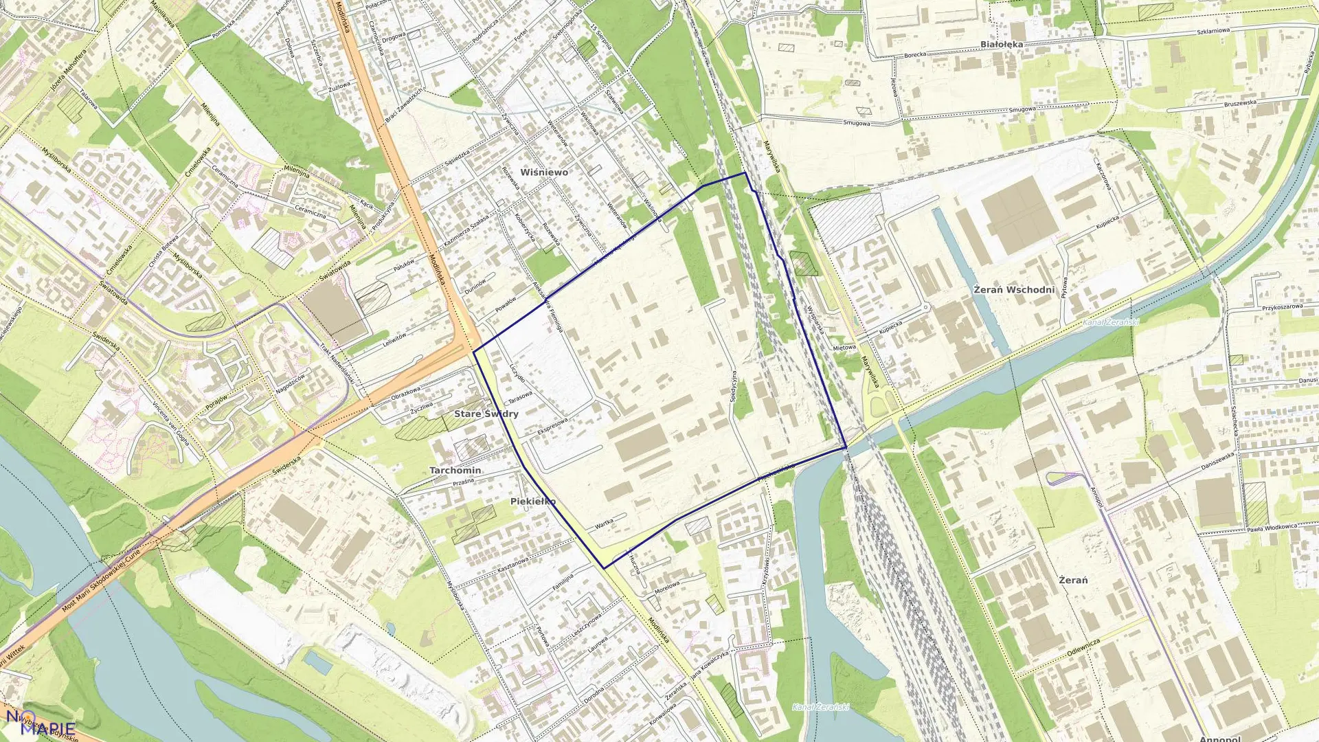 Mapa obrębu 4-06-35 w mieście Warszawa