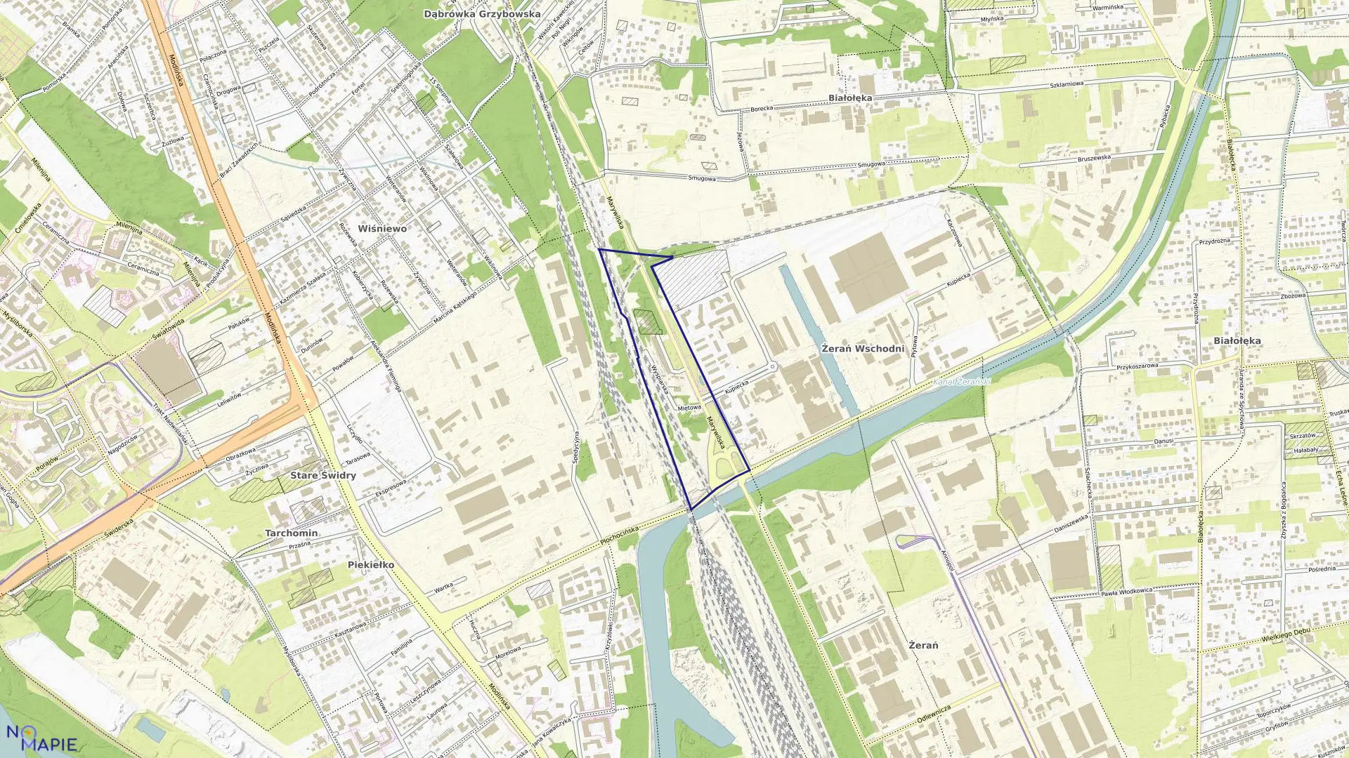 Mapa obrębu 4-07-01 w mieście Warszawa