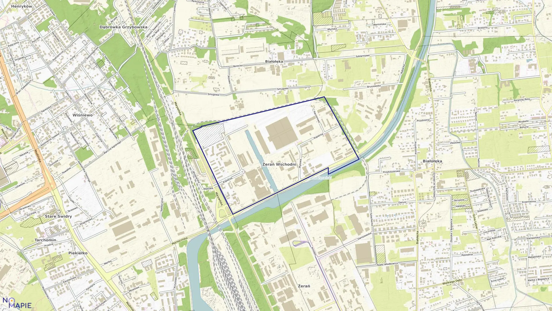 Mapa obrębu 4-07-02 w mieście Warszawa