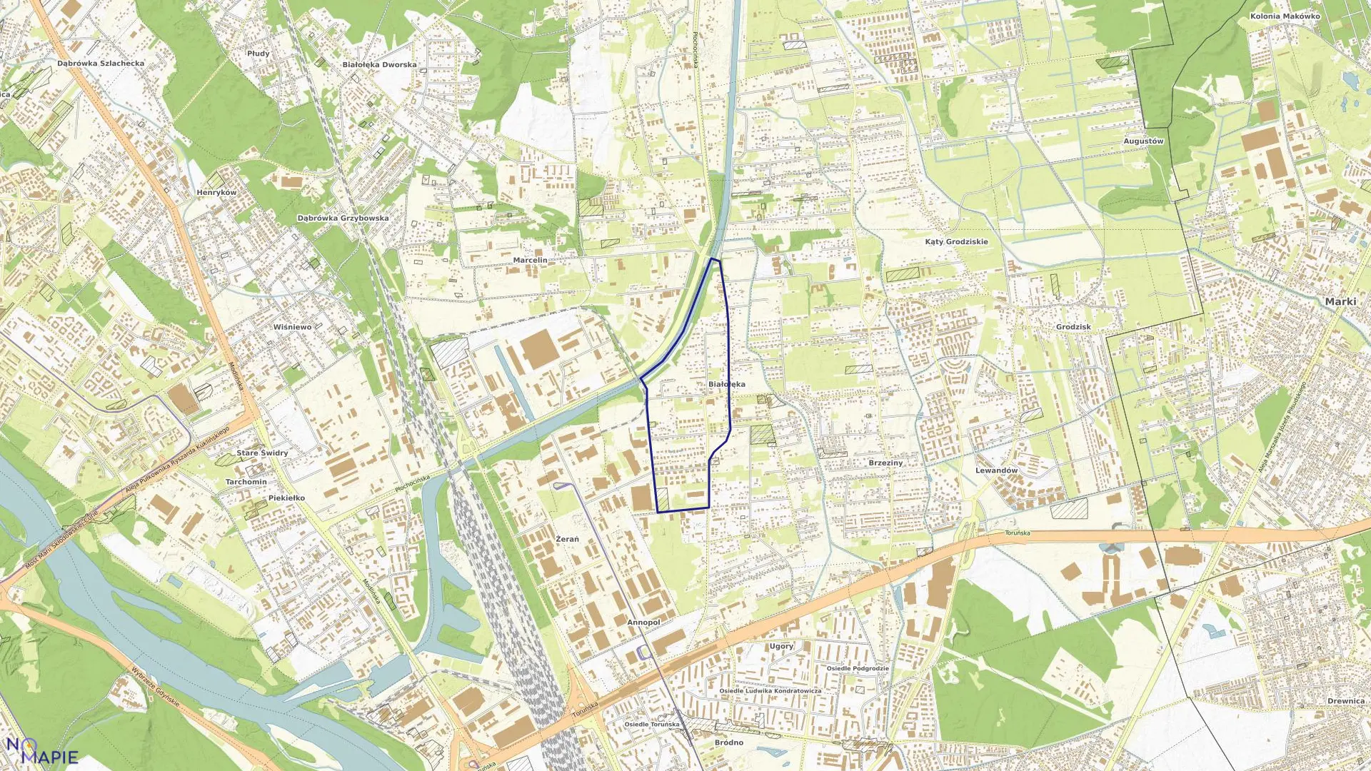 Mapa obrębu 4-07-03 w mieście Warszawa