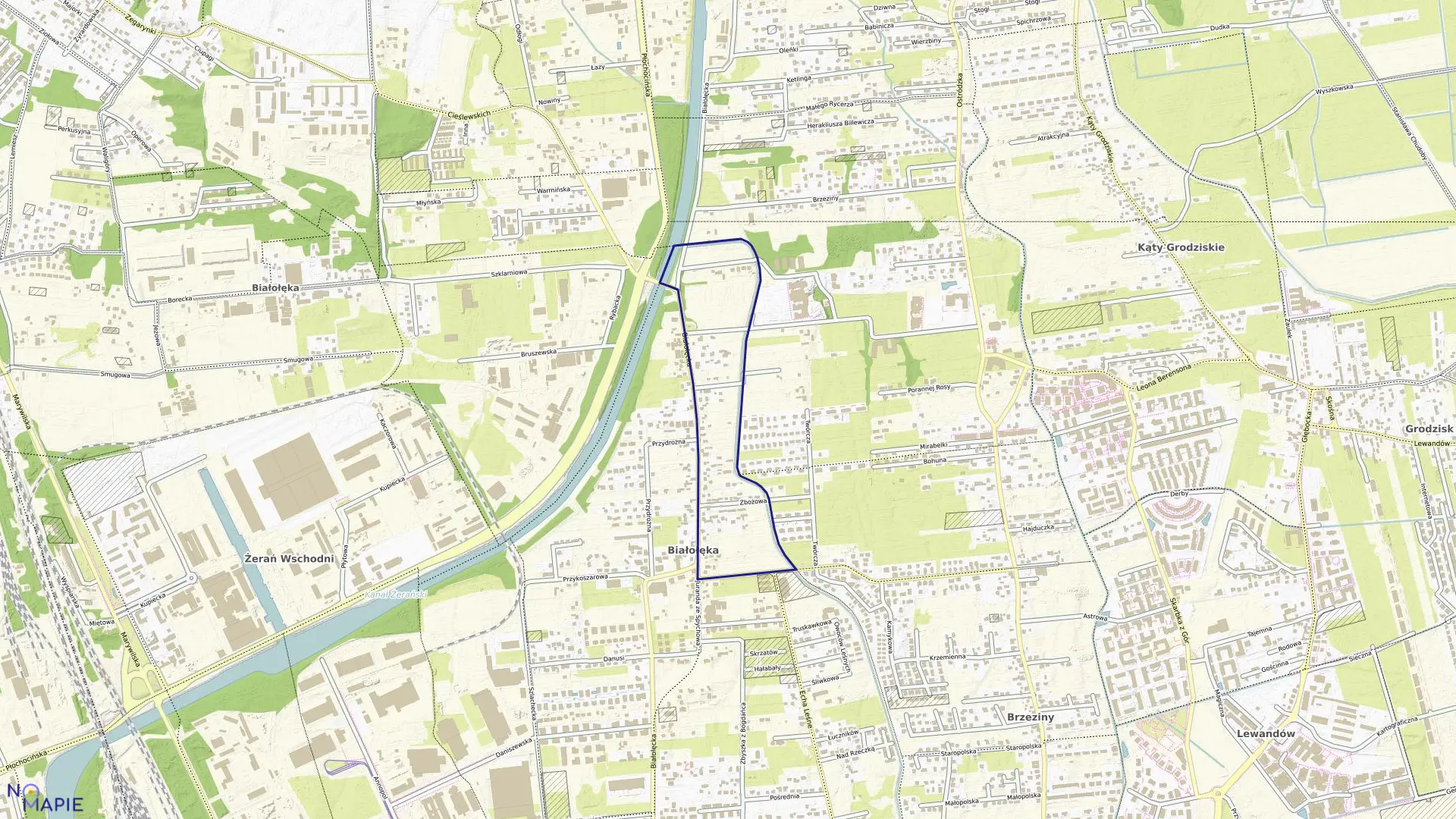 Mapa obrębu 4-07-04 w mieście Warszawa