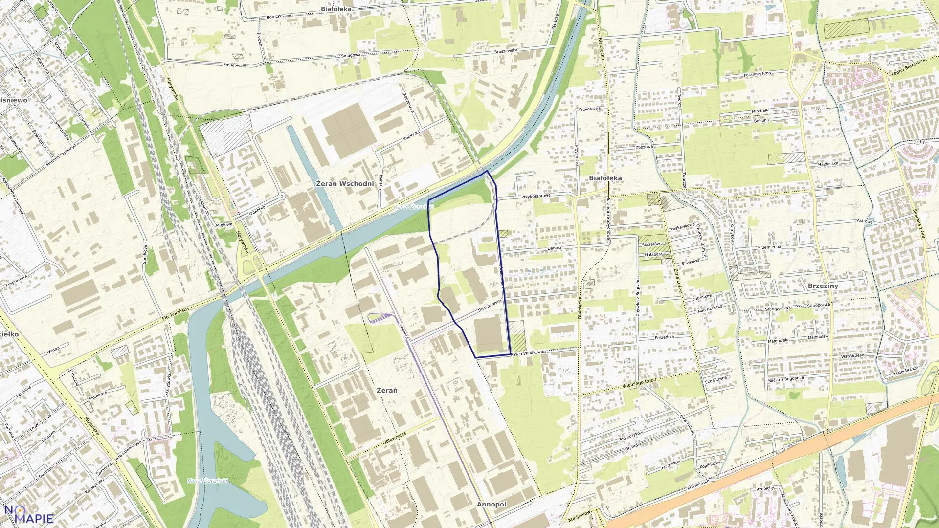 Mapa obrębu 4-07-05 w mieście Warszawa