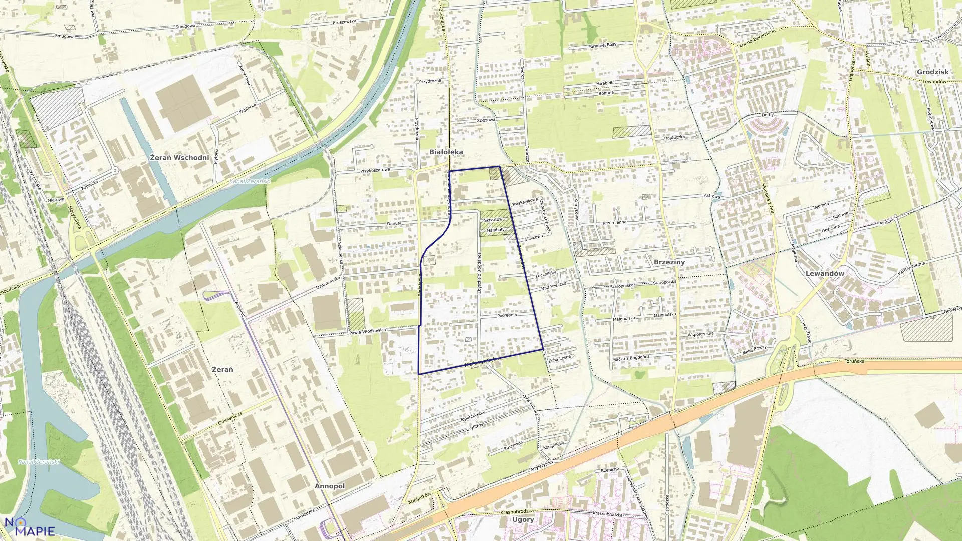 Mapa obrębu 4-07-06 w mieście Warszawa