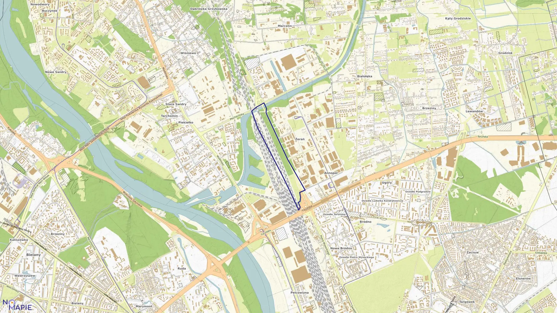 Mapa obrębu 4-07-08 w mieście Warszawa