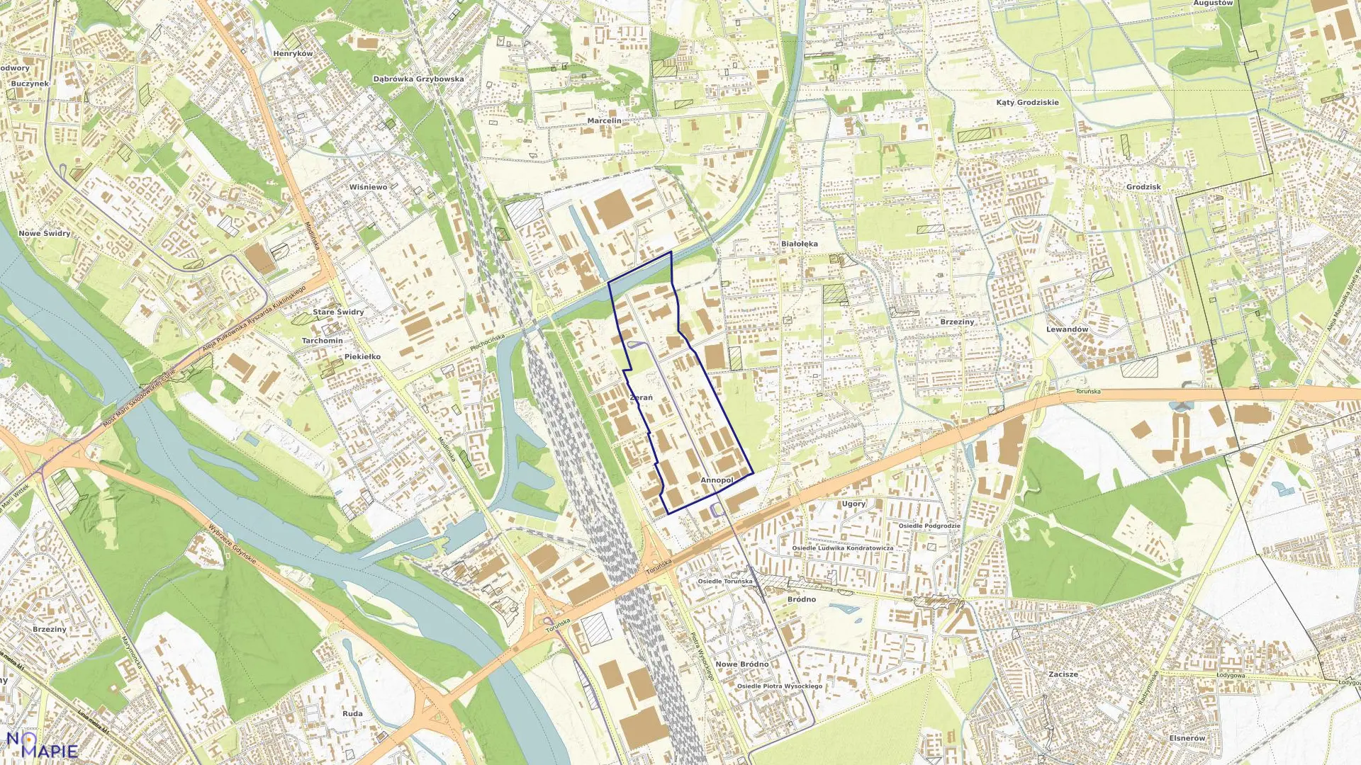 Mapa obrębu 4-07-10 w mieście Warszawa