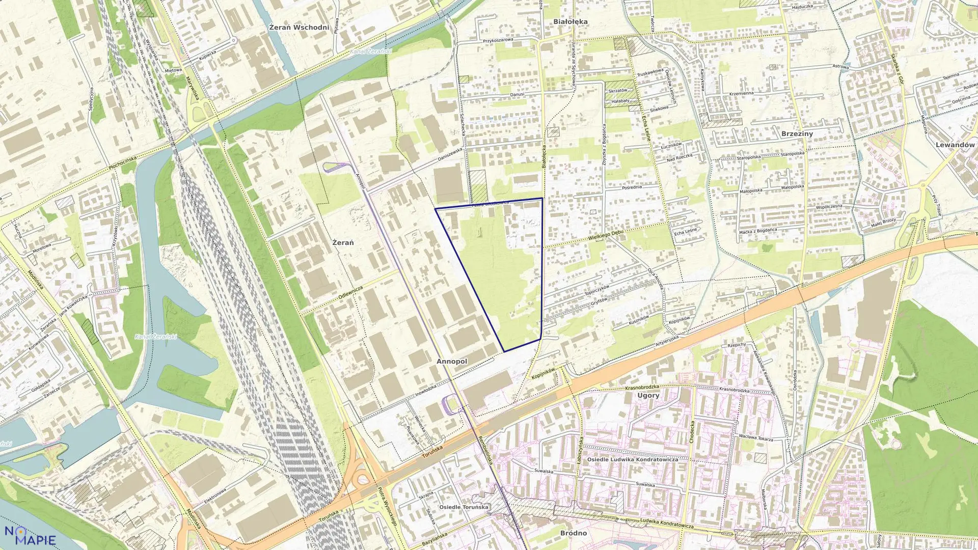 Mapa obrębu 4-07-11 w mieście Warszawa