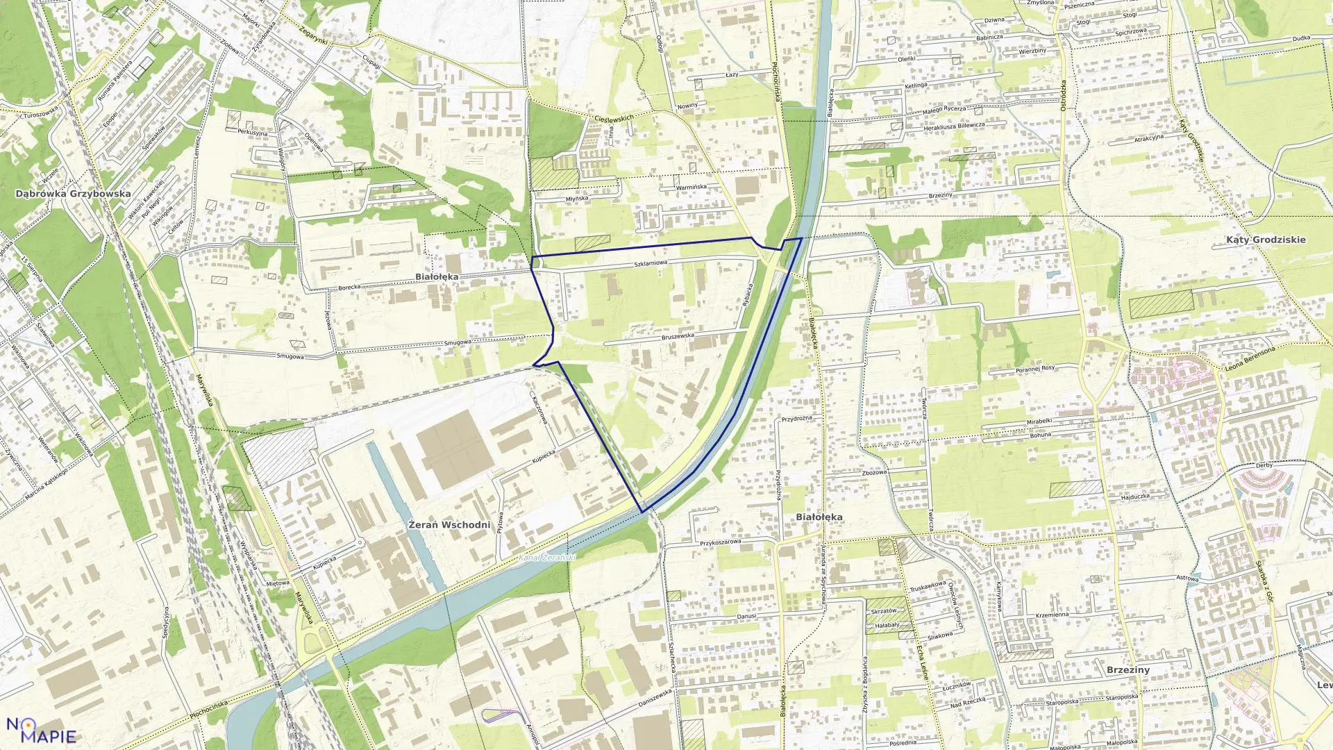 Mapa obrębu 4-07-18 w mieście Warszawa