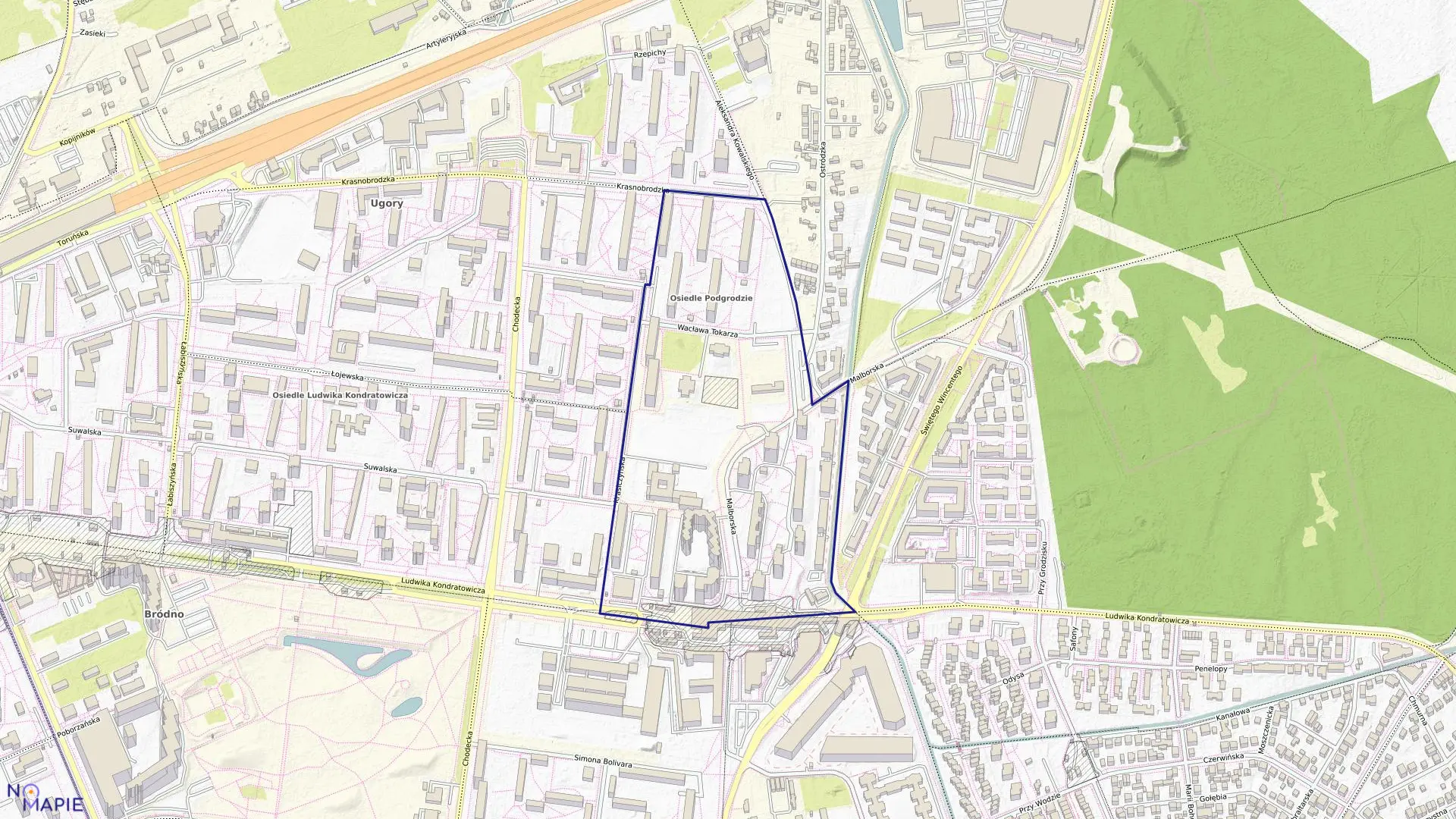 Mapa obrębu 4-08-05 w mieście Warszawa