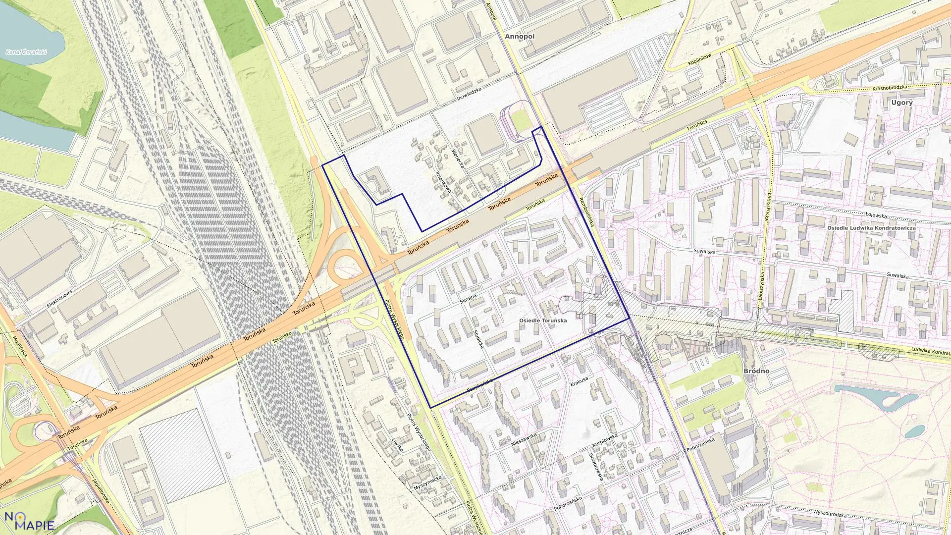 Mapa obrębu 4-08-06 w mieście Warszawa