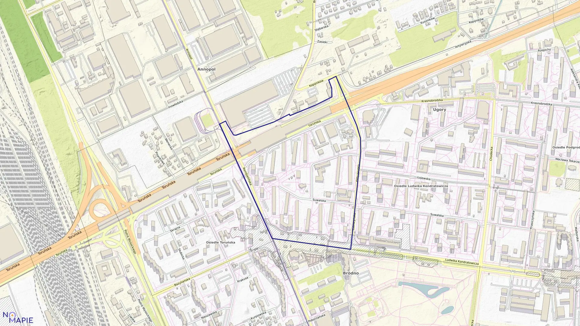 Mapa obrębu 4-08-07 w mieście Warszawa