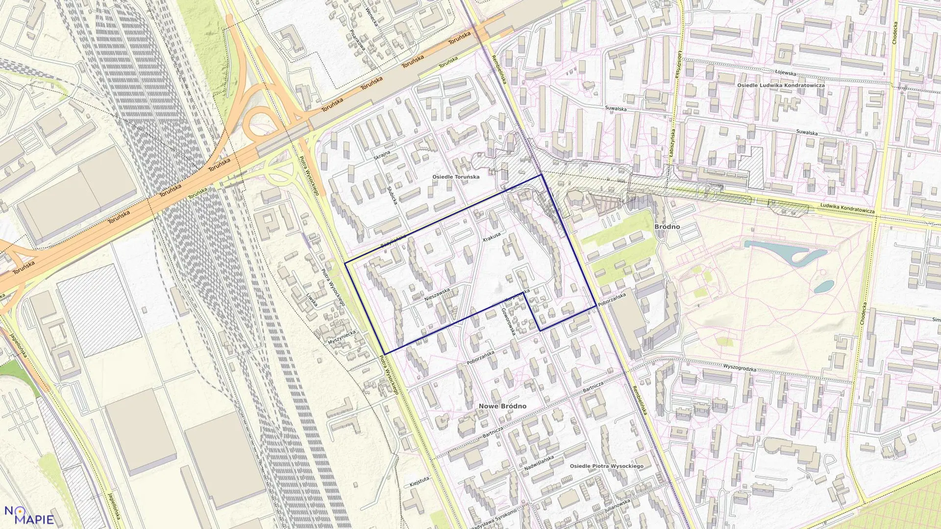 Mapa obrębu 4-08-12 w mieście Warszawa